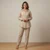 Straight fit top with tailored pants Suit - Classic Beige