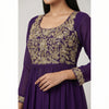 A-line top with flared palazzo pants Suit - Royal Purple