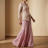 Straight fit top with flared palazzo pants Suit - Mauve Pink
