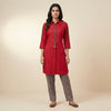Straight fit kurti with straight-leg pants Suit - Crimson Rose