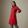 Straight fit kurti with straight-leg pants Suit - Crimson Rose