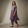 Relaxed, caftan style with straight leg trousers Suit - Dusty Plum