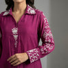 Relaxed fit top with straight leg trousers Suit - Deep Wine Red