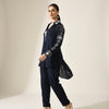Relaxed fit top with straight leg trousers Suit - Midnight Black
