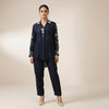 Relaxed fit top with straight leg trousers Suit - Midnight Black