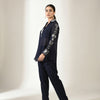 Relaxed fit top with straight leg trousers Suit - Midnight Blue