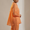 Relaxed fit top with straight pants Suit - Peach Orange