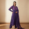 Straight-fit kurta with straight pants Suit - Deep Violet