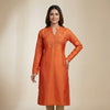 Straight-fit kurta with straight pants Suit - Rustic Orange