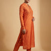 Straight-fit kurta with straight pants Suit - Rustic Orange