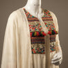 A-line Anarkali with straight-leg pants Suit - Classic Off White