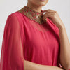A-line, Sheath Suit - Fuchsia Pink