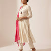 A-line top with straight pants Suit - Classic Off White