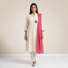 A-line top with straight pants Suit - Classic Off White
