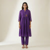 A-line top with straight pants Suit - Classic Purple