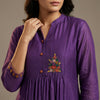 A-line top with straight pants Suit - Classic Purple