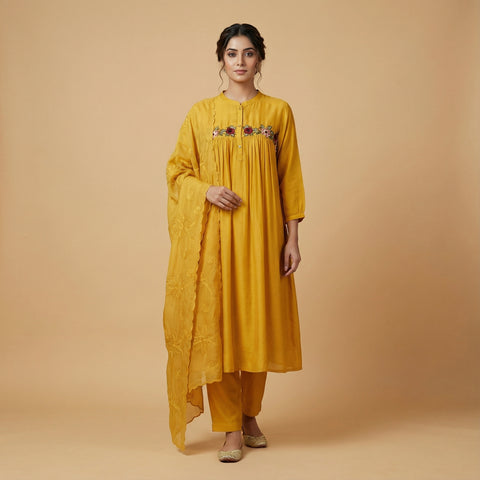 A-line Suit - Golden Yellow