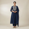 A-line with straight pants Suit - Deep Blue