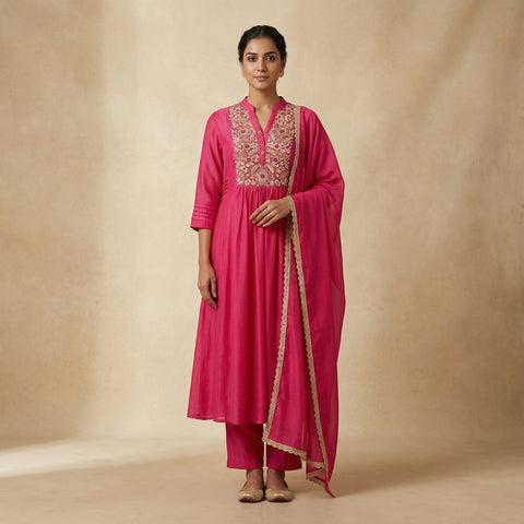 A-line Suit - Fuchsia Pink