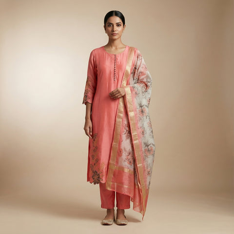 Straight Suit - Coral Pink