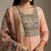 Straight cut kurta with straight pants Suit - Soft Peach