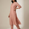 A-line kurta with straight pants Suit - Dusty Peach