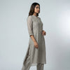 A-line kurta with straight pants Suit - Light Grey