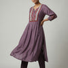 Straight fit kurti with fitted pants Suit - Dusty Lavender