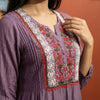 Straight fit kurti with fitted pants Suit - Dusty Lavender