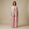 Relaxed fit cape and wide leg palazzo pants Indo-Western - Lavender Blush