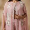 Relaxed fit cape and wide leg palazzo pants Indo-Western - Lavender Blush