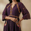 Loose, relaxed fit Indo-Western - Deep Maroon