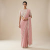 Fitted blouse, draped saree Indo-Western - Dusty Rose