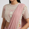 Fitted blouse, draped saree Indo-Western - Dusty Rose