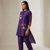 Relaxed fit top with straight leg pants Suit - Regal Purple