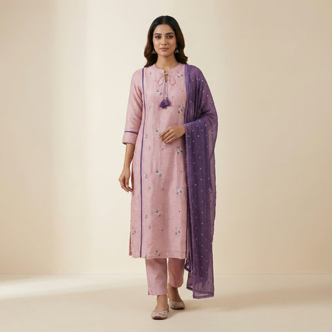 Straight fit Unstitched - Rose Mauve