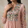 Relaxed fit kurta with straight pants Suit - Dusty Rose