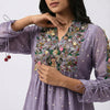 Relaxed fit kurta with straight pants Suit - Lilac Purple