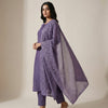 Straight fit top with straight pants Suit - Classic Purple