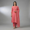 Straight fit top with straight pants Suit - Fuchsia Pink