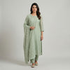 Straight fit top with straight pants Suit - Sage Green