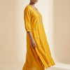 Straight fit kurti with likely straight or slightly flared bottoms. Suit - Golden Yellow