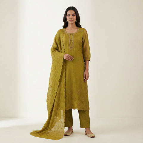 Straight Suit - Olive Green