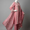 Flowing cape, A-line top, Wide-leg palazzo pants Suit - Dusty Mauve