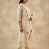 A-line Suit - Ivory with Violet Embroidery
