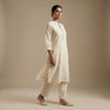 Straight fit top with relaxed fit pants Suit - Classic Off White