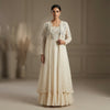 A-line Dress with Straight Cape Suit - Ivory White