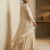 A-line Dress with Straight Cape Suit - Ivory White