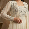 A-line Dress with Straight Cape Suit - Ivory White