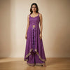 A-line top with flared layered bottom Suit - Radiant Purple